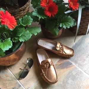 J. Renee Bronze Metallic Leather Mule/Slide (NEW)